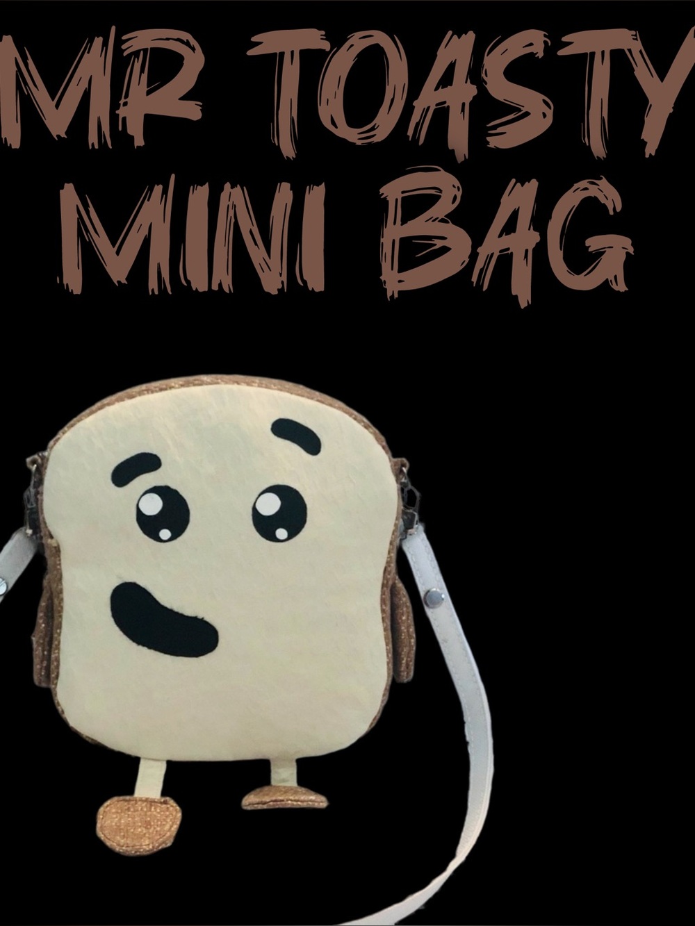 Happy Toast Man Purse Mini Bag - Cute Bread Handmade